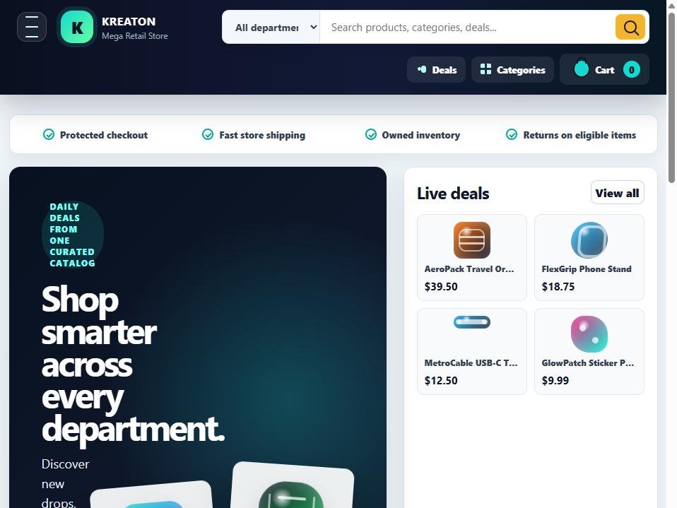 Large store site generated by KREATON