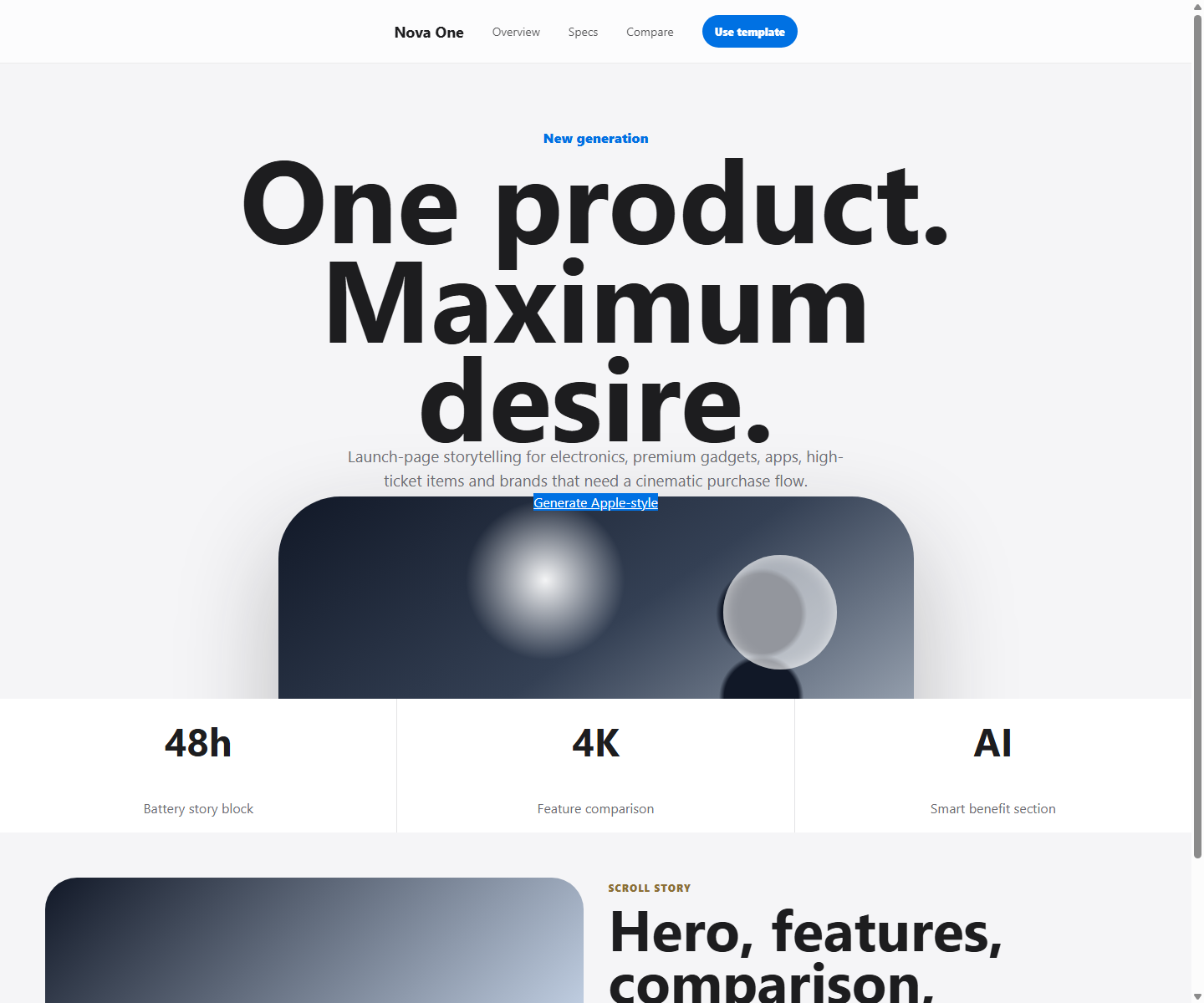 Premium product template preview